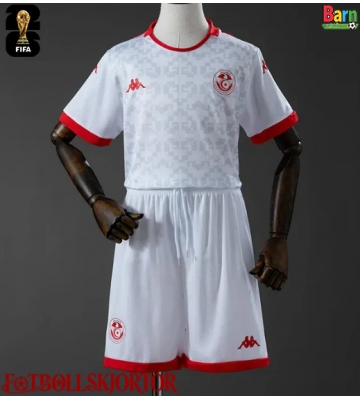 Tunisien Borta Kläder Barn VM 2026 Kortärmad (+ Korta byxor)